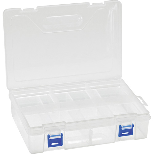 Boîte &agrave; compartiments en plastique, 6,25" la x 9,25" p x 2,2" h, 8 compartiments Equipex