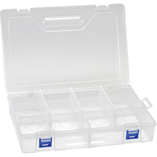 Boîte &agrave; compartiments en plastique, 7,75" la x 11,75" p x 2,2" h, 10 compartiments Equipex