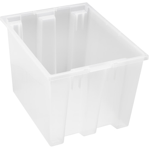 Heavy-Duty Stack & Nest Tote, 13" x 15.5" x 19.5", Clear Equipex