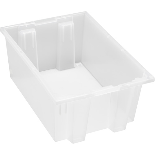 Heavy-Duty Stack & Nest Tote, 8" x 13.5" x 19.5", Clear Equipex