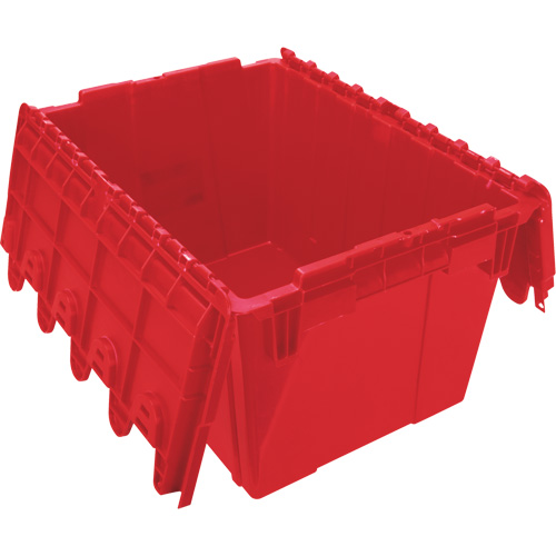 Flip Top Plastic Distribution Container, 21.65" x 15.5" x 12.5", Red Equipex