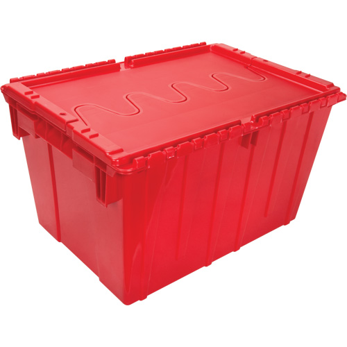Flip Top Plastic Distribution Container, 21.65" x 15.5" x 12.5", Red Equipex