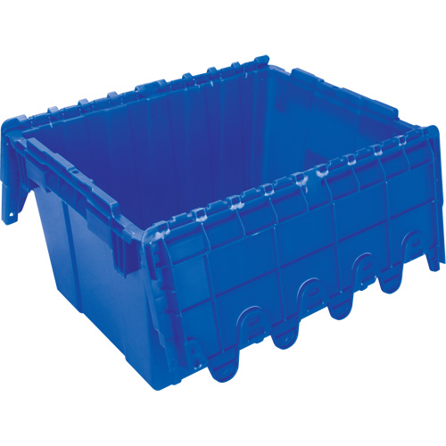 Flip Top Plastic Distribution Container, 21.65" x 15.5" x 12.5", Blue Equipex