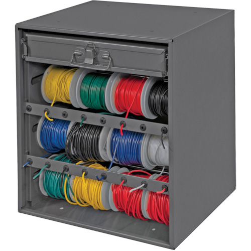 Wire and Terminal Storage Cabinet, Steel, 1 Drawers, 15-9/16" x 11-7/8" x 16-3/8", Grey Equipex