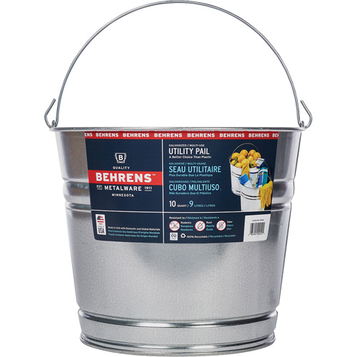 Pail, Galvanized Steel, 9 L Equipex