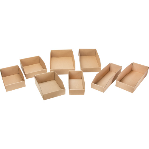 Deep Corrugated Parts Bins, 2-7/8" W x 17-1/4" D x 4-1/2" H, Beige Equipex