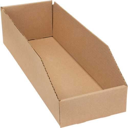 Boîtes profondes en carton ondul&eacute;, 5-3/4" la x 17-1/4" p x 4-1/2" h, Beige Equipex