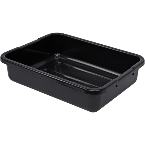 Bac d'entreposage tout usage &agrave; fond rainur&eacute;, 5" ha x 15" p x 21" lo, Plastique, Noir Equipex