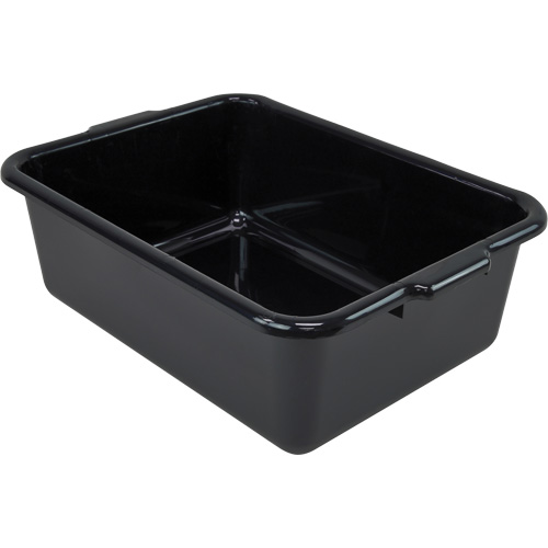 All-Purpose Flat-Bottom Storage Tub, 7" H x 15" D x 21" L, Plastic, Black Equipex
