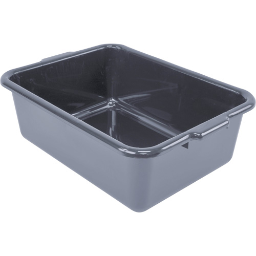 All-Purpose Flat-Bottom Storage Tub, 7" H x 15" D x 21" L, Plastic, Grey Equipex