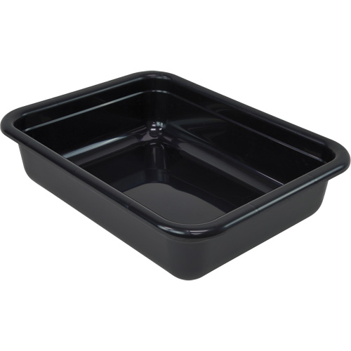 Bac d'entreposage tout usage &agrave; fond plat, 5" ha x 17" p x 22" lo, Plastique, Noir Equipex