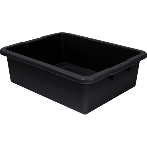 Bac d'entreposage tout usage &agrave; fond rainur&eacute;, 7" ha x 17" p x 22" lo, Plastique, Noir Equipex