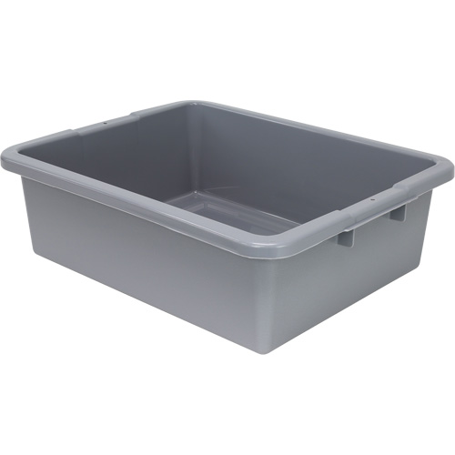 All-Purpose Ribbed-Bottom Storage Tub, 7" H x 17" D x 22" L, Plastic, Grey Equipex