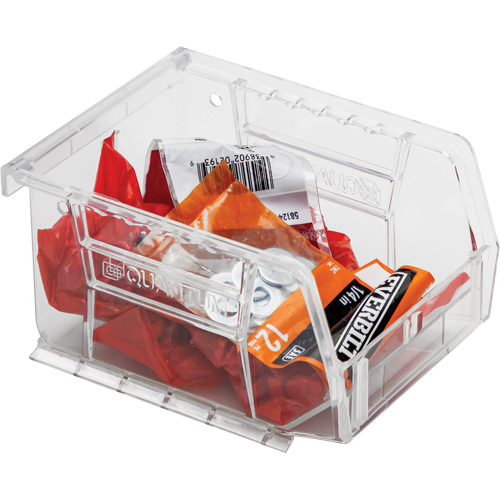 Crystal Clear Ultra Bins, 4-1/8" W x 3" H x 5-3/8" D, Clear Equipex