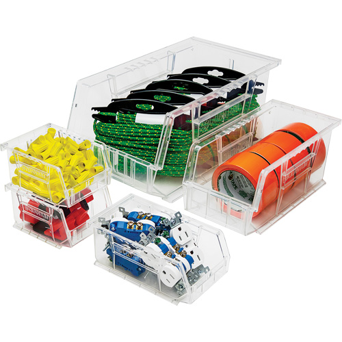 Crystal Clear Ultra Bins, 5-1/2" W x 5" H x 10-7/8" D, Clear Equipex