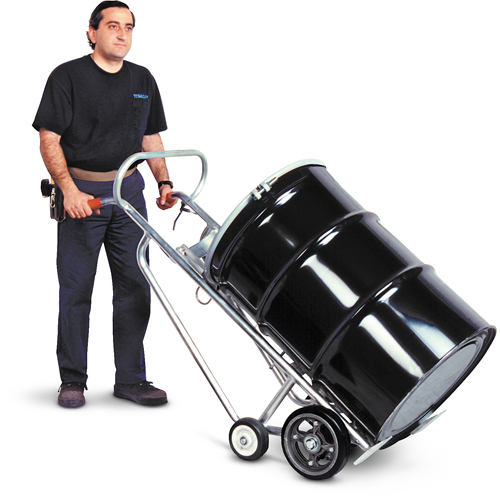 Diables pour baril avec frein manuel, Fabriqu&eacute; en Aluminium, 25 - 55 gal. US (20 - 45 gal. imp.) Equipex