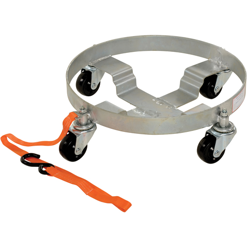 Multi-Tier Drum Dollies, Steel, 900 lbs. Capacity, 19" Diameter, Rubber Casters Equipex