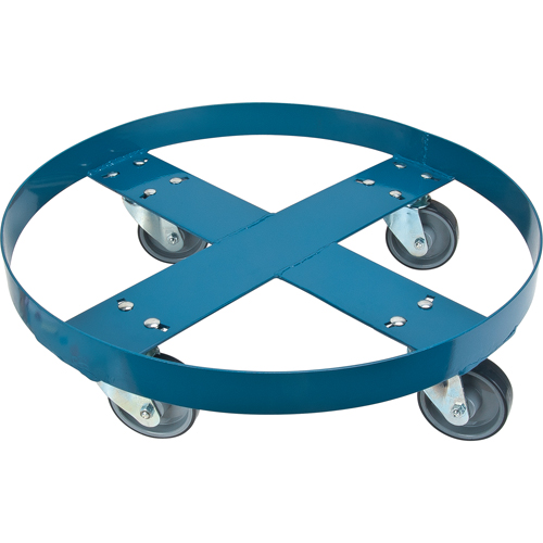 Drum Dolly, Steel, 1000 lbs. Capacity, 24" Diameter, Polyurethane Casters Equipex