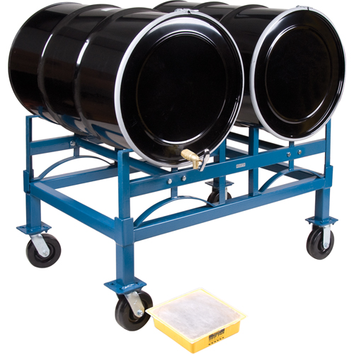 Drum Stacking Rack, 2 Drums, 1600 lbs. Capacity, 45-1/2" W x 30" D x 12-1/2" H Equipex