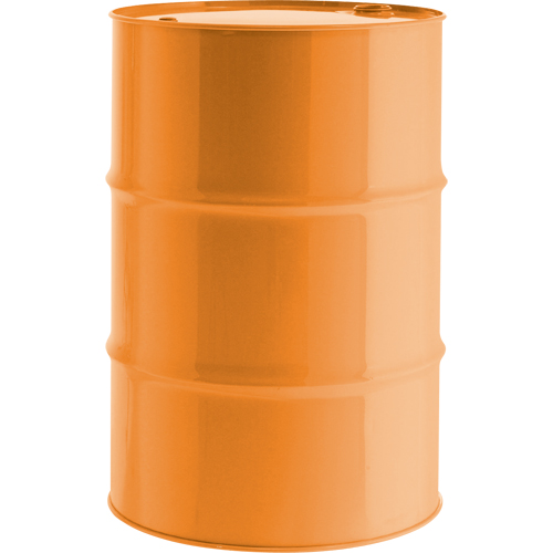 Barils en acier, 55 gal. US (45,8 gal. imp.), Non doubl&eacute;, Orange, Dessus ferm&eacute;, UN1A1/Y1.8/300, Calibre 16 Equipex
