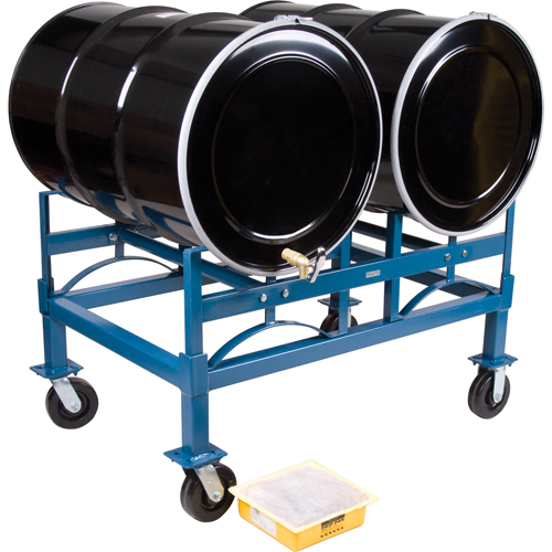 Drum Stacking Rack & Dolly Kits, 2 Drums, 1600 lbs. Capacity, 46" W x 30" D x 21-1/2" H Equipex