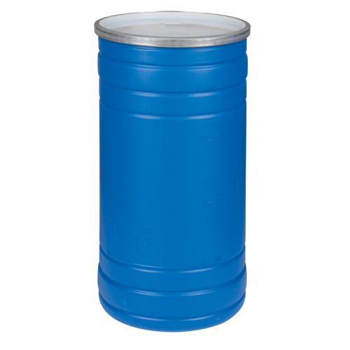 Polyethylene Drums, 15.5 US gal (12.91 imp. Gal.), Open Top, Blue Equipex