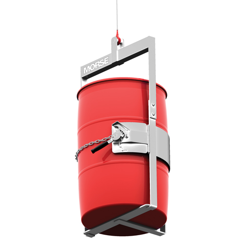 Appareil de levage pour baril en acier inoxydable avec crochet sur le dessous, 30 - 55 gal. US (25 - 45 gal. imp.), Cap. 1000 lb/454 kg Equipex