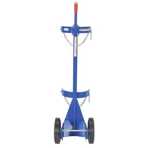 Gas Cylinder Cart, Rubber Wheels, 12" W x 15-1/2" L Base, 500 lbs. Equipex