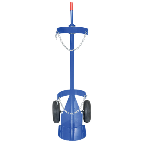 Gas Cylinder Cart, Pneumatic Wheels, 12" W x 15-1/2" L Base, 500 lbs. Equipex