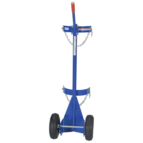 Gas Cylinder Cart, Pneumatic Wheels, 12" W x 15-1/2" L Base, 500 lbs. Equipex