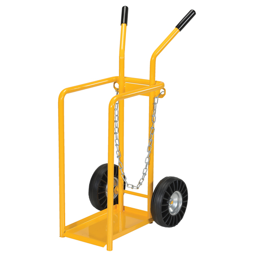 Gas Cylinder Cart, Mold-on Rubber Wheels, 9-13/16" W x 16" L Base, 150 lbs. Equipex