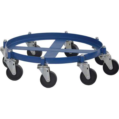 Chariot pour baril octogonal, Acier, Capacit&eacute;e 2000 lb, Diam&egrave;tre 27-1/16", Roue en Fonte Equipex