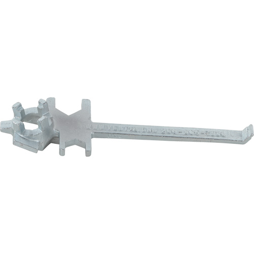 Cl&eacute; pour bouchon-&eacute;crou sp&eacute;cialis&eacute;e &agrave; un seul c&ocirc;t&eacute;, Ouverture de 1-1/2", Poign&eacute;e 7-1/2", Acier moul&eacute; au zinc Equipex