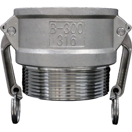 Cam & Groove Coupling, Stainless Steel, Type B, 2-1/2", Male NPT, 150 PSI Equipex
