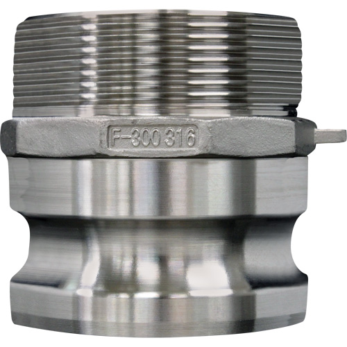 Cam & Groove Coupling, Stainless Steel, Type F, 3", Male NPT, 200 psi Equipex