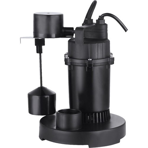 Pompe de puisard submersible thermoplastique, 2560 gal./h, 115 V, 4,6 A, 1/3 CV Equipex