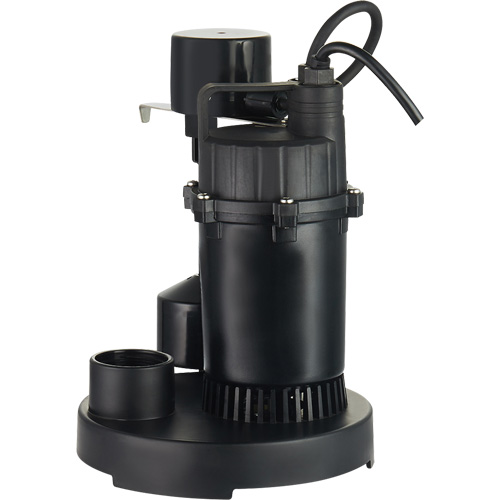 Pompe de puisard submersible thermoplastique, 2560 gal./h, 115 V, 4,6 A, 1/3 CV Equipex