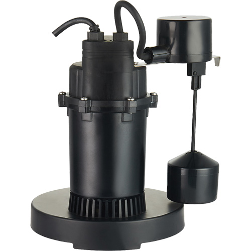 Pompe de puisard submersible thermoplastique, 2560 gal./h, 115 V, 4,6 A, 1/3 CV Equipex