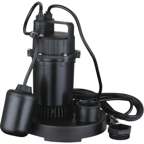 Thermoplastic Submersible Sump Pump, 2560 GPH, 115 V, 4.6 A, 1/3 HP Equipex