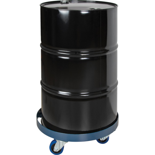 Drum Dolly, Steel, 1400 lbs. Capacity, 24" Diameter, Blue Elastic Casters Equipex