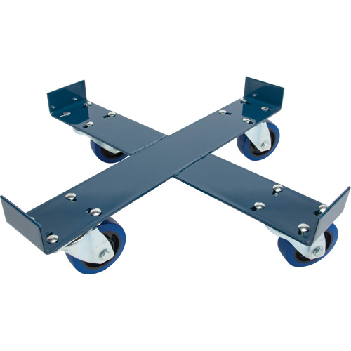 Drum Dolly, Steel, 1400 lbs. Capacity, 24" Diameter, Blue Elastic Casters Equipex