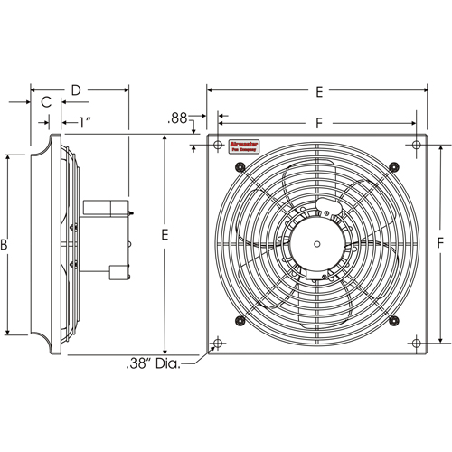 Ventilateurs muraux d'usage g&eacute;n&eacute;ral, Commercial, 2 vitesses, Diam&egrave;tre de 16" Equipex