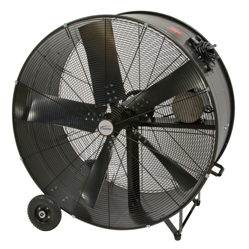 Heavy-Duty Fixed Belt Drive Drum Fan, Industrial, 2 Speed, 42" Diameter Equipex