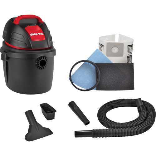 Portable Shop Vacuum, Wet-Dry, 2.5 HP, 2.5 US Gal. (9.5 Litres) Equipex