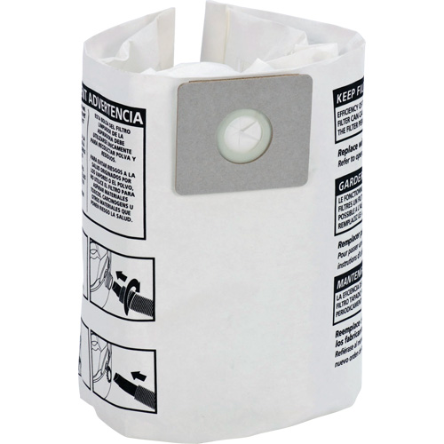 Sacs filtrants pour d&eacute;bris secs jetables, 4 gal. US Equipex