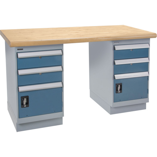 &eacute;tabli pr&eacute;conçu, Deux tiroirs, Cap 2500 lb, 60" la x 36" p, 34" h Equipex