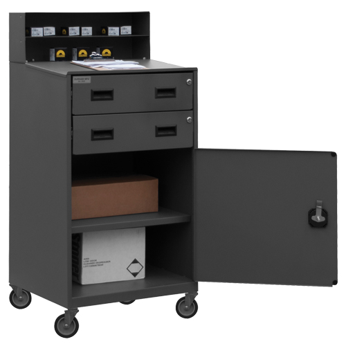 Shop Desk, 23" W x 20" D x 51" H, Grey Equipex