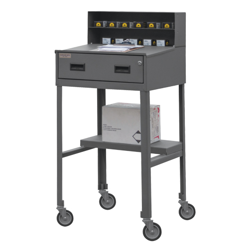 Shop Desk, 23" W x 20" D x 47-3/4" H, Grey Equipex