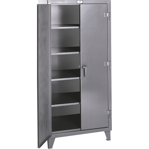 Rough & Tough Storage Cabinets, Steel, 4 Shelves, 72" H x 48" W x 24" D, Grey Equipex