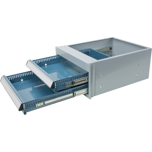 &eacute;tabli &agrave; deux tiroirs, Acier, 18" la x 21" p x 9" h Equipex